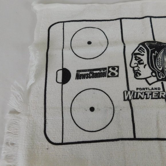 Portland Winterhawks Collectible Towel 14690 News Channel 8 White Black 18 x 11 - Picture 3 of 7